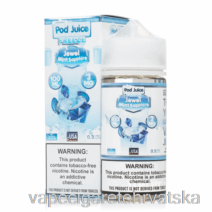 Vape Cigarete Freeze Jewel Mint Sapphire - Mahuna Sok - 100 Ml 3 Mg